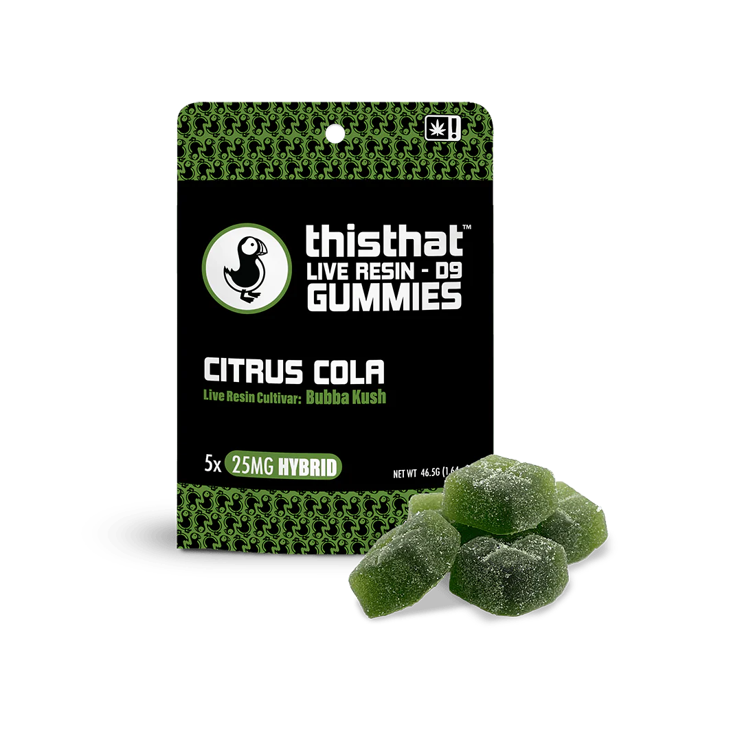 Delta 9 THC Live Resin Gummies - Sour Diesel (Sativa), Bubba Kush (Hybrid), Ice Cream Cake (Indica) 25mg