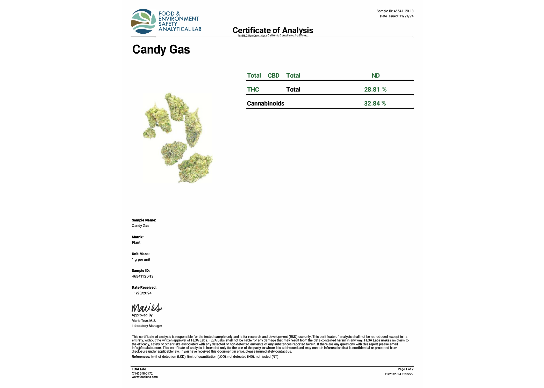 Candy Gas 32.80% THCa Hemp Flower (Greenhouse) Sativa