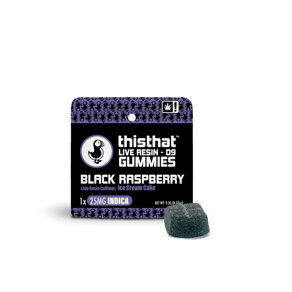 Delta 9 THC Live Resin Gummies - Sour Diesel (Sativa), Bubba Kush (Hybrid), Ice Cream Cake (Indica) 25mg
