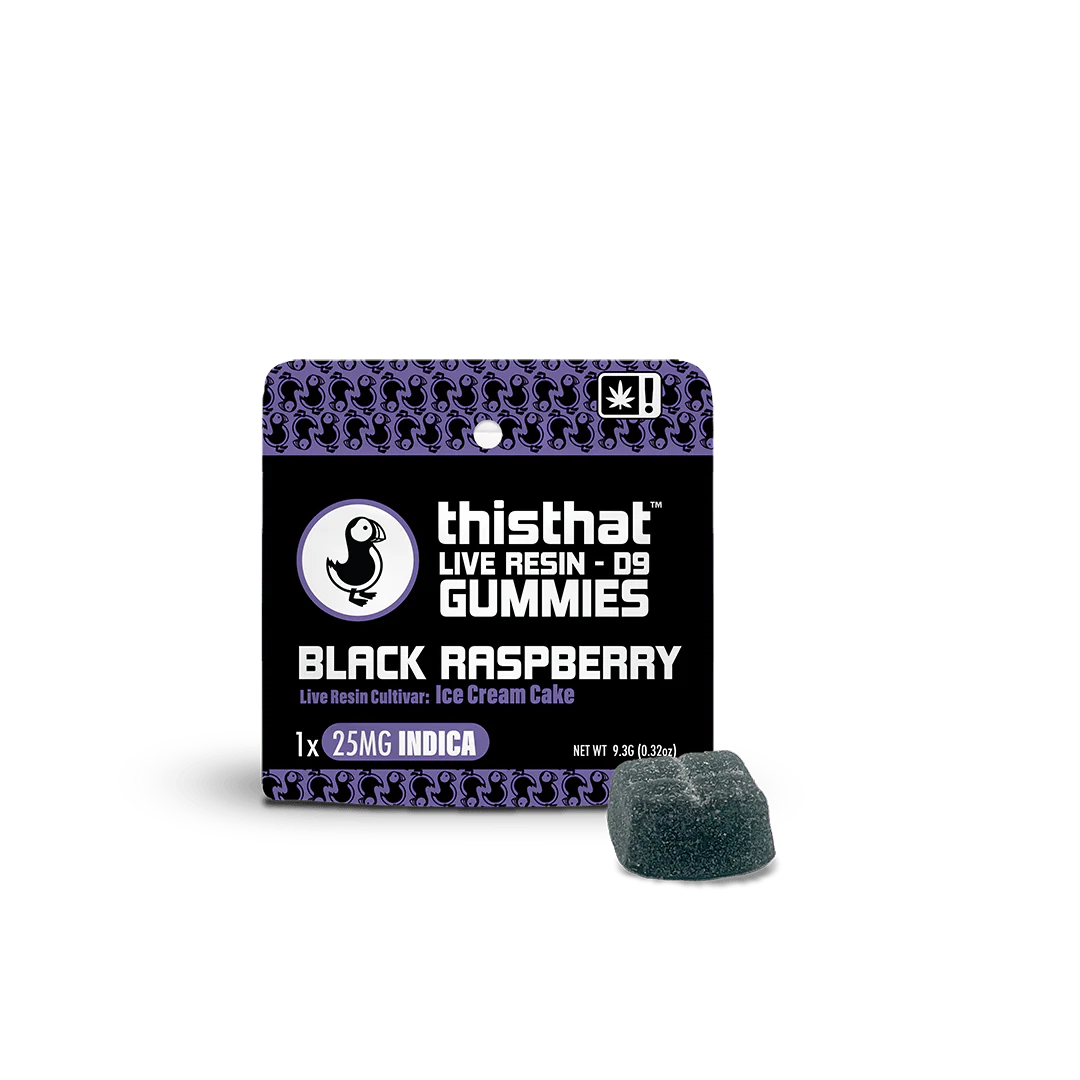 Delta 9 THC Live Resin Gummies - Sour Diesel (Sativa), Bubba Kush (Hybrid), Ice Cream Cake (Indica) 25mg